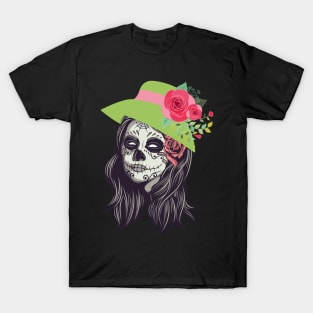 Sugar Skull Beauty Day of The Dead Girl gift T-Shirt